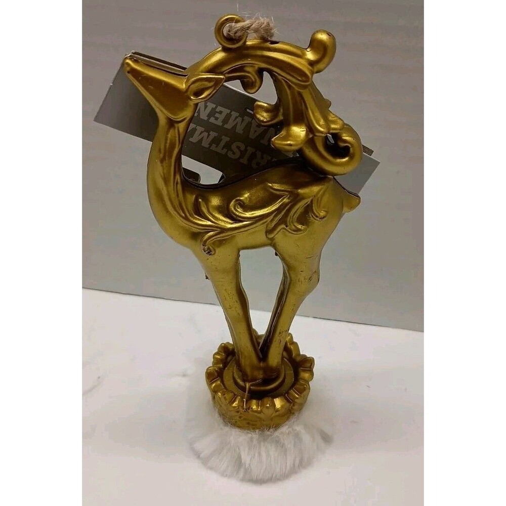 FANCY GOLDEN REINDEER Christmas Tree Ornament ORN57